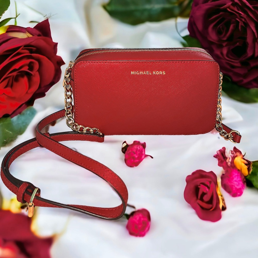 Michael Kors Jet Set Red Crossbody Bag
